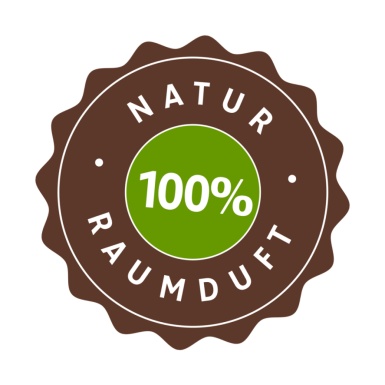 ein brauner 100 % Natur Raumduft Button